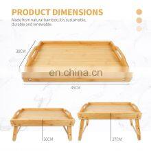 Bamboo Bed Tray For Eating Breakfast Trays For Bed Serving Trays With Handles Food thumbnail-5