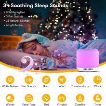 Rechargeable Portable Color Night Light Built-in 34 Soothing Music White Noise Sleep Aid Sound Machine With Timing Function thumbnail-5