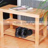 Natural Bamboo Shoes Rack Bench thumbnail-1
