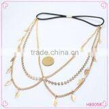 Lady's Fashion Metal Chain Jewelry Layer Leave Tassel Hair Band Europe and America Hot Selling thumbnail-1