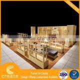 Friendly Wooden Shoe Display Furniture Cabinet With Gondola Shelving Rack Design