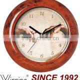 Wooden Color Plastic Material Design Art Painting Wall Clock