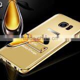 KXX Gold Series Stainless Steel Bumper With Acrylic Backplaneck Case for Samsung S7 Edge Luxury Mirror Back Stand Case MT-5580 thumbnail-5