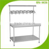 Stainless Steel Kitchen Working Table With Top Shelf BN-W26