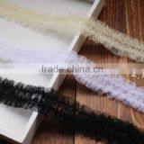 Ruffle Elastic Lace Trimmings For Ladies Garment,Stock Solid Color Trimmings Accessories For Clothing thumbnail-2