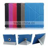 PU leather stand case with sleep and wake up function for ipad