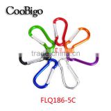 Colorful Aluminum Spring Carabiner Snap Hook Hanger Keychain Hiking Camping #FLQ186-5C(Mix-s)