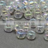 11/0 Round Glass Seed Beads, Transparent Rainbow Seed Bead Patterns, WhiteSmoke Micro Beads(SEED-Q010-F533)