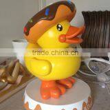 Fiberglass Yellow Duck Theme Sculpture Fiberglass Donut Duck thumbnail-1