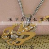 Gold plated Stainless Steel Violin pendant TC55