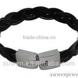 Bulk Sale Stainless Steel Clasp Wide Leather Bracelet for Women