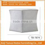 Promotion Velvet Indoor Square Fabric Ottoman Stool With Nails