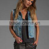 2015 hot sale stylish lady denim vest (JX2512)