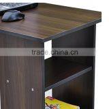 Wooden Computer Desk With Bookshelf and Drawers thumbnail-4