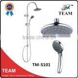 TM-S101 Cheap Bathroom Shower Column Set 6inch Head Shower 3 Functions Hand Raifall Sliding Bath Shower Set thumbnail-1
