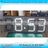 USA White 20inch LED Time and Temp Sign