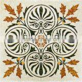 Shaped Marble Leaf Pattern Mosaic Floor Medallion thumbnail-1
