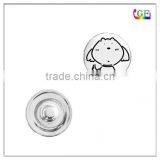 Alloy Rhinestone Charm Puppy Dog Snap Button for Bracelets thumbnail-1
