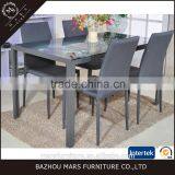 Modern Furniture Glass Kitchen Dining Dinette Top Dining Set 6 Person Dining Table and Chairs Set thumbnail-4