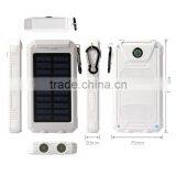 Outdoor Survival Waterproof Solar Mobile Power Bank Charger With Hook 10000mah thumbnail-2