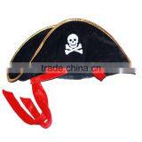 Cheap Promotional Adult Flocking Pirate Hat With Red Band thumbnail-4