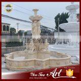 Outdoor Lion Statue Beige Travertion Outdoor Fountain thumbnail-2