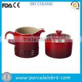 Classical Red Porcelain Coffee Creamer Container