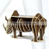 Rhinoceros Puzzle Table,Creative Animal Furniture,MDF DIY Assembled Table For Fashion Living Room,Wooden Animal Furniture thumbnail-1