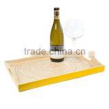 High Quality Best Selling Spun Bamboo Rectangle Serving Tray With Handle thumbnail-1