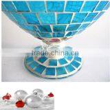 Hand Blown Flower Pattern Cobalt Blue Colored Vase thumbnail-4