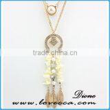 Wholesale Fashion Colorful Gemstone Artificial Gem Stone Chain Necklace thumbnail-3