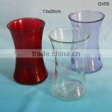Colored Wasp-waisted Glass Flower Vase thumbnail-1
