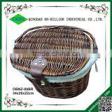 White Handmade Fashion Wicker Bike Basket thumbnail-4