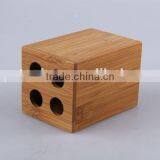 Square With 4 Holes Bamboo Toothbrush Holder thumbnail-1