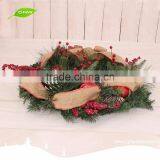 GNW CHWR-1605019 Customized Promotional Cheap Natural Small Artificial Christmas Ornament Wreaths thumbnail-2