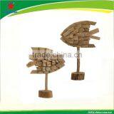 natural wooden fish table decoration