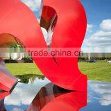 Outdoor Garden Modern Stainless Steel Two Heart Love Sculpture thumbnail-3