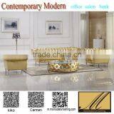 ND16 Neoclassic Chesterfield Gold Glossy Leather Studded Crystal Button Tuft Antique Living Room Fancy Sofa Home Furniture Set thumbnail-1