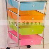 Fashionable Utility Tool Trolley Plastic Beauty Salon Drawer Trolley thumbnail-1