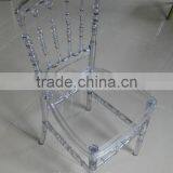 Wholesale Resin Plastic Crystal Transparent Clear Napoleon Chair With Soft Cushion thumbnail-2