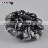 Hotsale Black Flower Resin Small Size Decorative Buttons WBKA-289 thumbnail-3