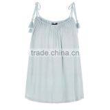 New Fashion Women Casual Tops Mint Green Tie Strap Tank Tops HSB9306 thumbnail-4