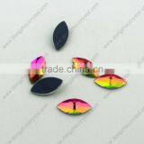 Horse Eye Shaped Flat Back Colorful Glass Loose Stones for Jewelry Making;nail Art