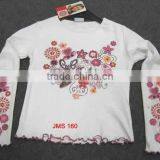 100% Cotton Flower Pattern Children's Girls Long Sleeve O-Neck T-Shirts thumbnail-1