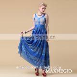2015 Maxnegio Simple Blue Long Maxi Evening Dress thumbnail-3