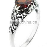 925 Sterling Silver Garnet Ring thumbnail-1