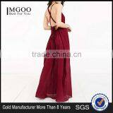 MGOO New Custom Design OEM Wine Maxi Dress Wine Maxi Dress for Women Backless Bandage Dress #25206113 thumbnail-2