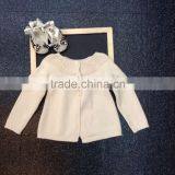 Biege Creamy Kids Sweater Dresses, Black Knitting Girl's Sweater, Round Collar Long Sleeve Cardigans Valentine's Day Sweater thumbnail-3