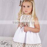 2017 New Design Summer Gold Lace White Dress Girls Evening Party Dress thumbnail-1