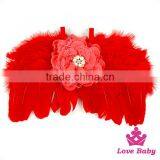 Hot Sale Newborn Baby Gift Plain White Color Flower Feather Angel Wings Kids Size Party Wedding Decoration thumbnail-3